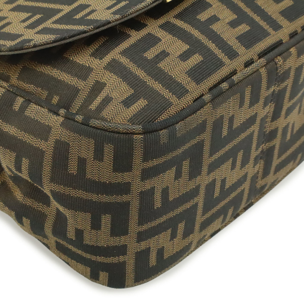 FENDI Brown Leather Zucca Pochette Shoulder Bag - Picture 4 of 10